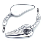 Chrome Raindrop Side Mirrors for Harley Touring Street Glide Road Glide (2014–2023)