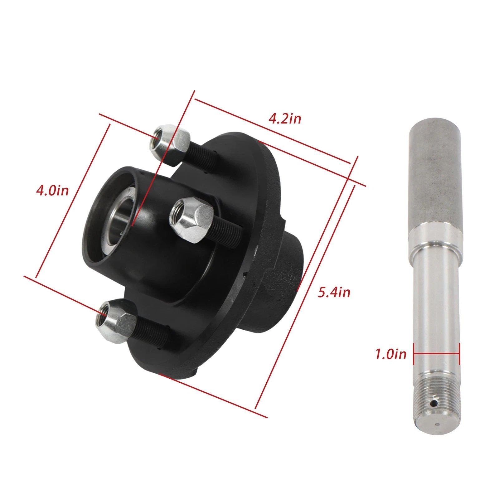 Set of 2 Pre-Assembled 4" Trailer Hub Kits for BT8 Spindle (Year Range)