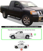 Running Boards for Nissan Titan King Cab (2004–2024) - 6 Inch Matte Black
