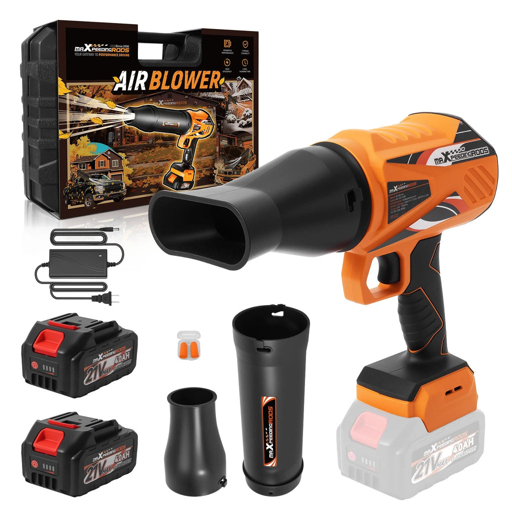 Cordless Leaf Blower with 2 Batteries (550CFM/120MPH)