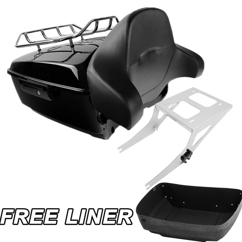 Trunk Backrest Pad Mount Rack for Harley Fat Boy FLST (2008–2016)