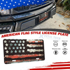 Vintage American Orange Front Flag License Plate Vanity Gift (Universal)