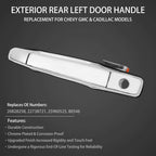 Chrome Door Handle Front Left for Chevy Silverado GMC Sierra (2007-2013)
