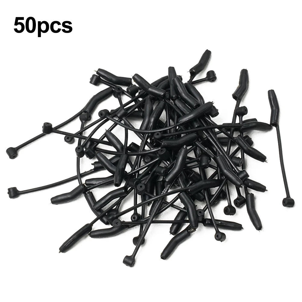 Set of 10 D Rig Kickers for Carp Fishing - Black Rubber Hooks