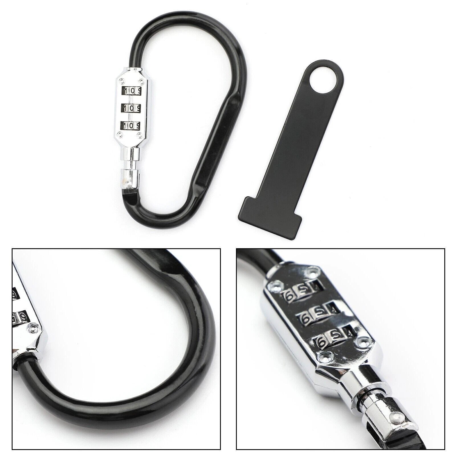 Helmet Lock Quick Release Buckle Fastener for Motorcycle Scooter Bike