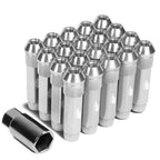 Set of 20 J2 7075 Forged Aluminum M12x1.5 Open-End Lug Nuts w/Adapter for Universal
