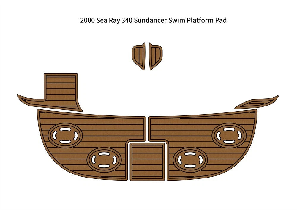 Swim Platform Pad for Sea Ray 340 Sundancer (2000) - EVA Foam Teak Deck Flooring