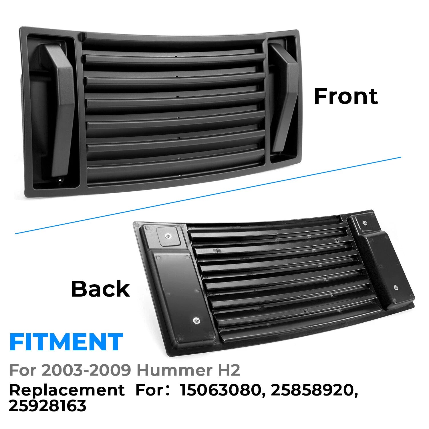 Set of 2 ABS Hood Vent Panel Handle Covers for Hummer H2 (2003–2009)