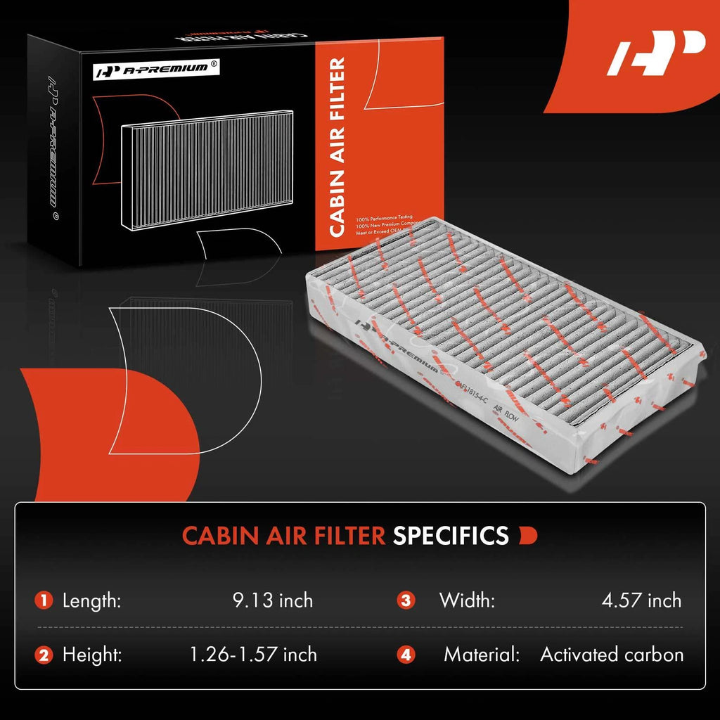 Set of 4 Activated Carbon Cabin Air Filters for Benz E350, BMW i3, Mini Cooper