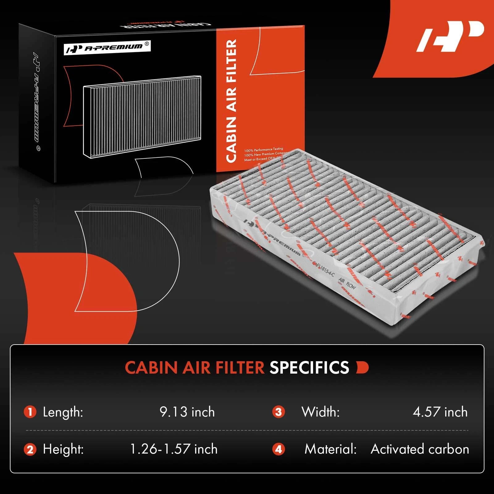 Set of 4 Activated Carbon Cabin Air Filters for Benz E350, BMW i3, Mini Cooper