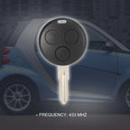 Keyless Entry Remote Key Fob 433MHz for Mercedes Benz Smart City Passion (2007–2014)