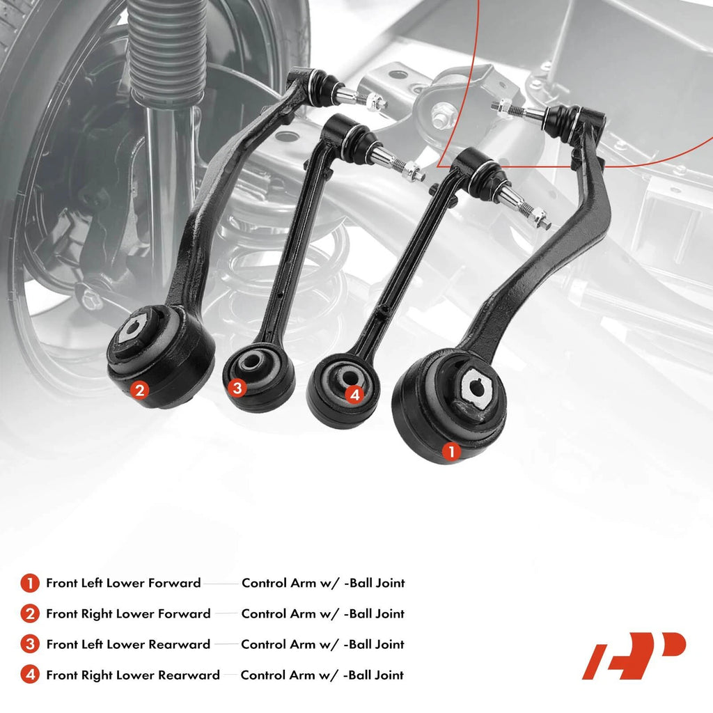 Set of 4 Control Arms with Ball Joints for Chevrolet Camaro (2010–2015)