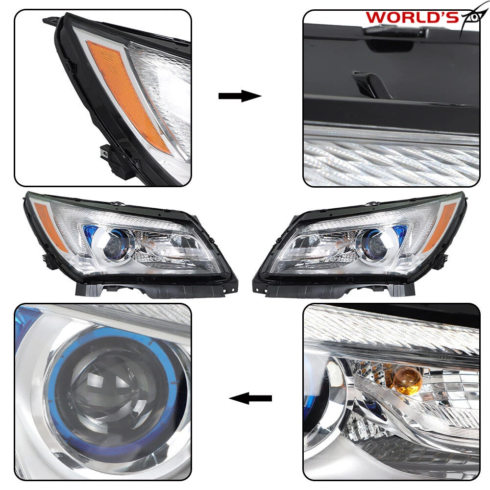 Set of 2 Projector Halogen Headlights with LED DRL for Buick LaCrosse (2014–2016)