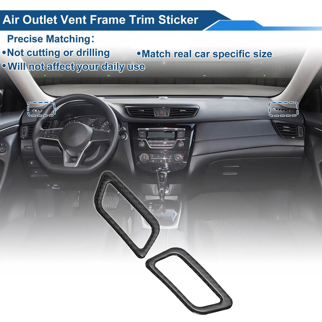 2X Air Condition Outlet Vent Trim Cover Frame for Nissan Rogue (2014–2020) Black