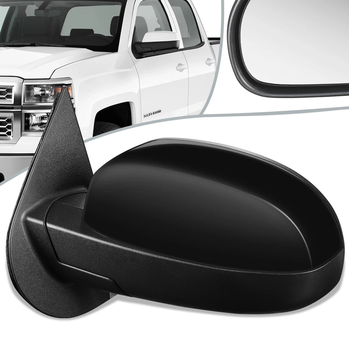 Powered Heated Door Mirror Left for Silverado Sierra (2007–2014) GM1320336