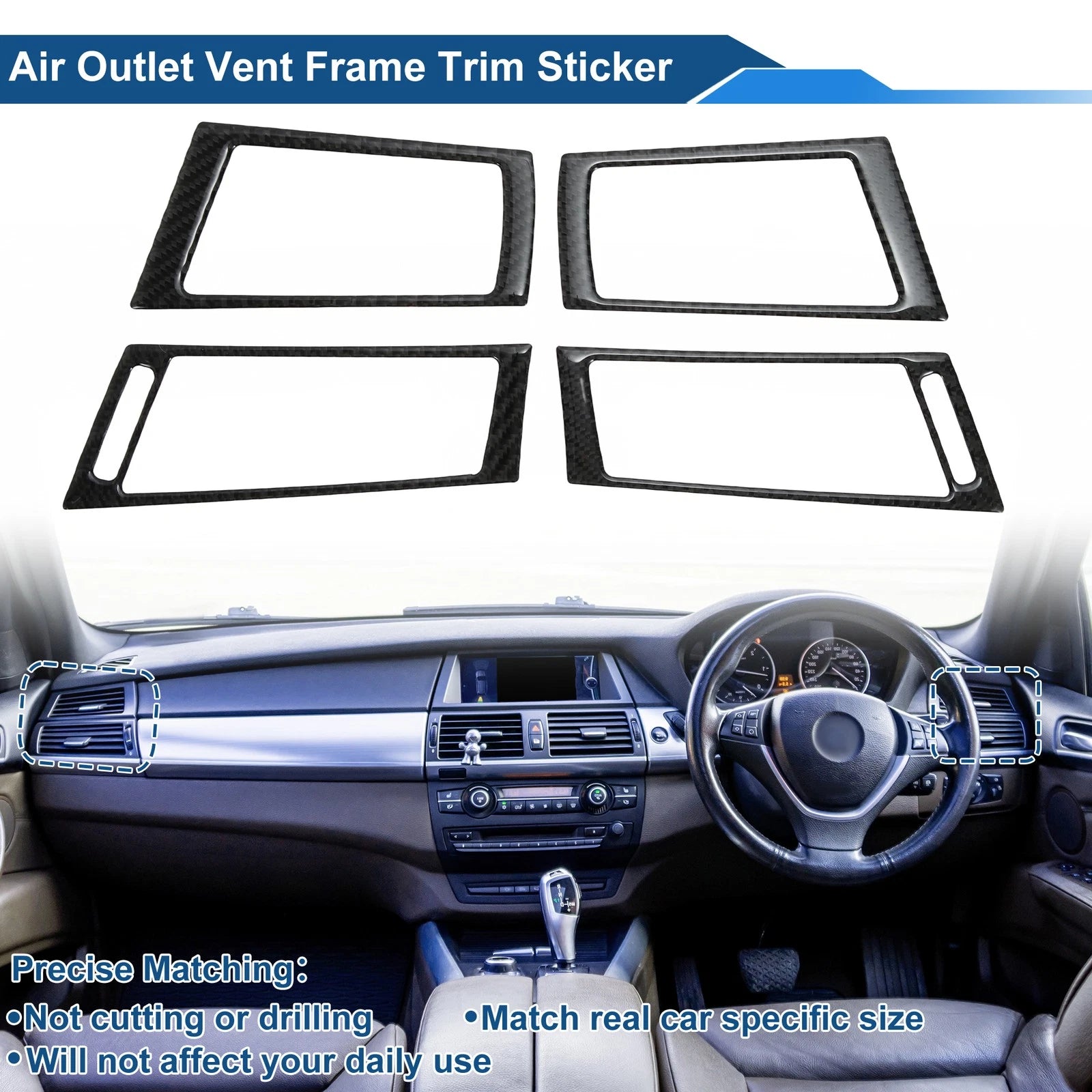 Set of 1 Air Condition Outlet Vent Trim Cover Frame for BMW X5 E70 (2007–2013)
