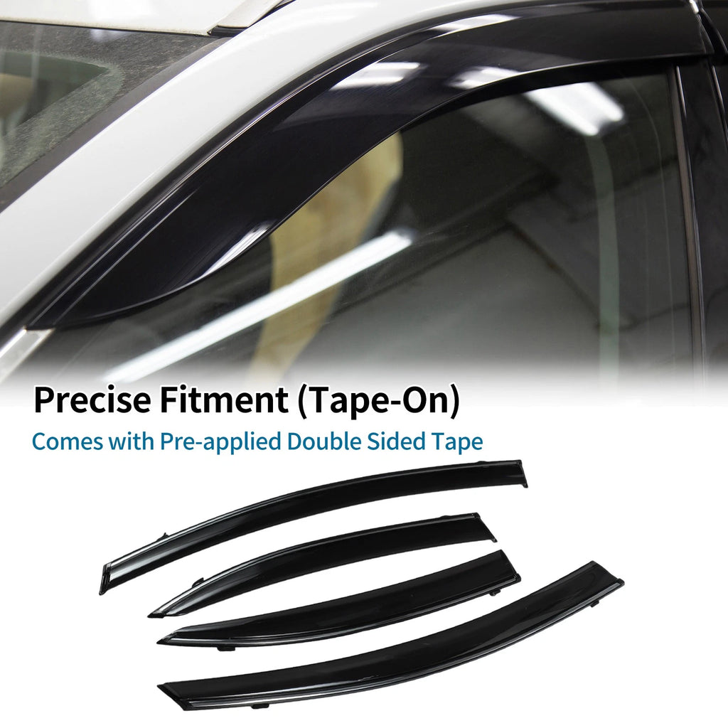 Set of 4 Window Deflectors for Honda Civic (2006) - Black Vent Visors