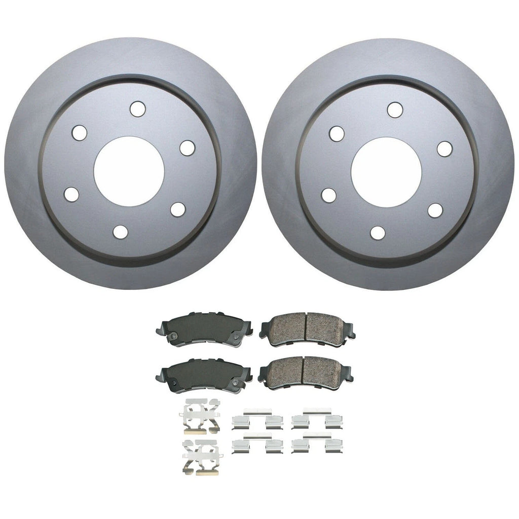 Rear Brake Kit 330mm Disc Rotors & Akebono ProACT Pads for Chevrolet GMC