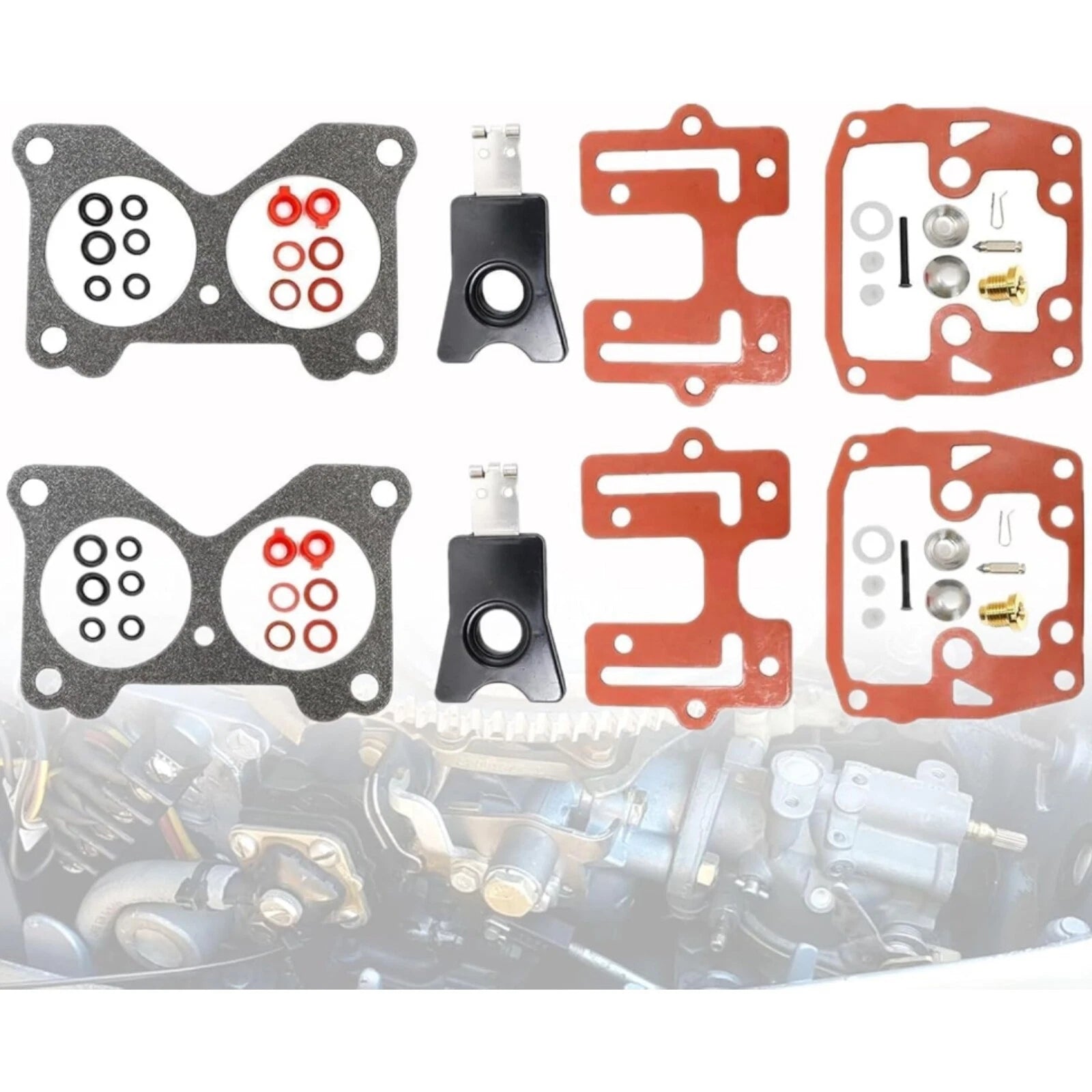 Set of 2 Carburetor Rebuild Kit for Johnson Evinrude V4 (85–140 HP)