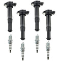 Set of 4 Ignition Coils & Spark Plugs for Kia Rio Rio5 (2006–2011) UF-499