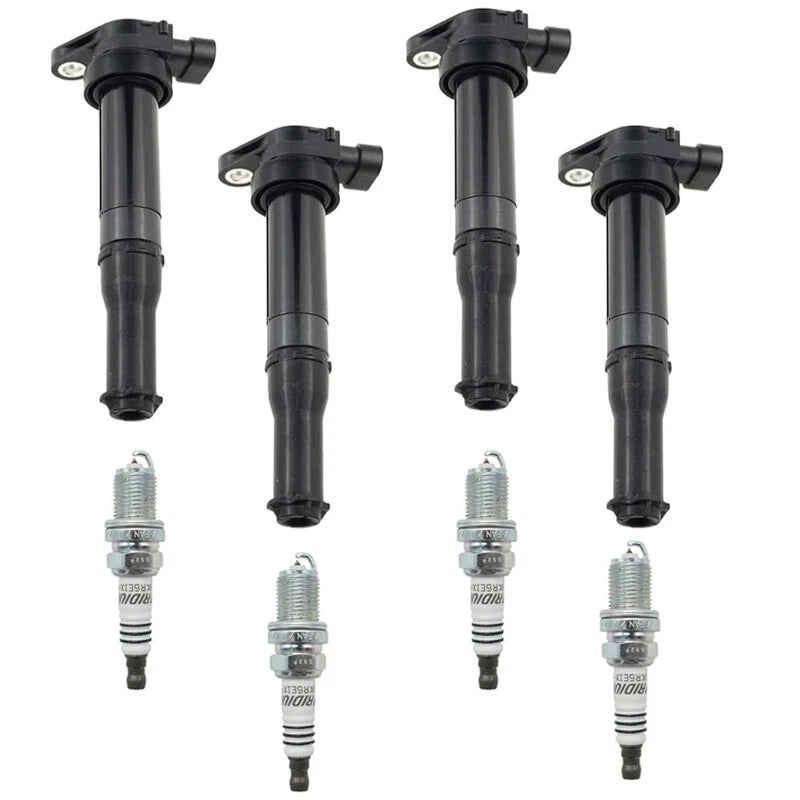 Set of 4 Ignition Coils & Spark Plugs for Kia Rio Rio5 (2006–2011) UF-499