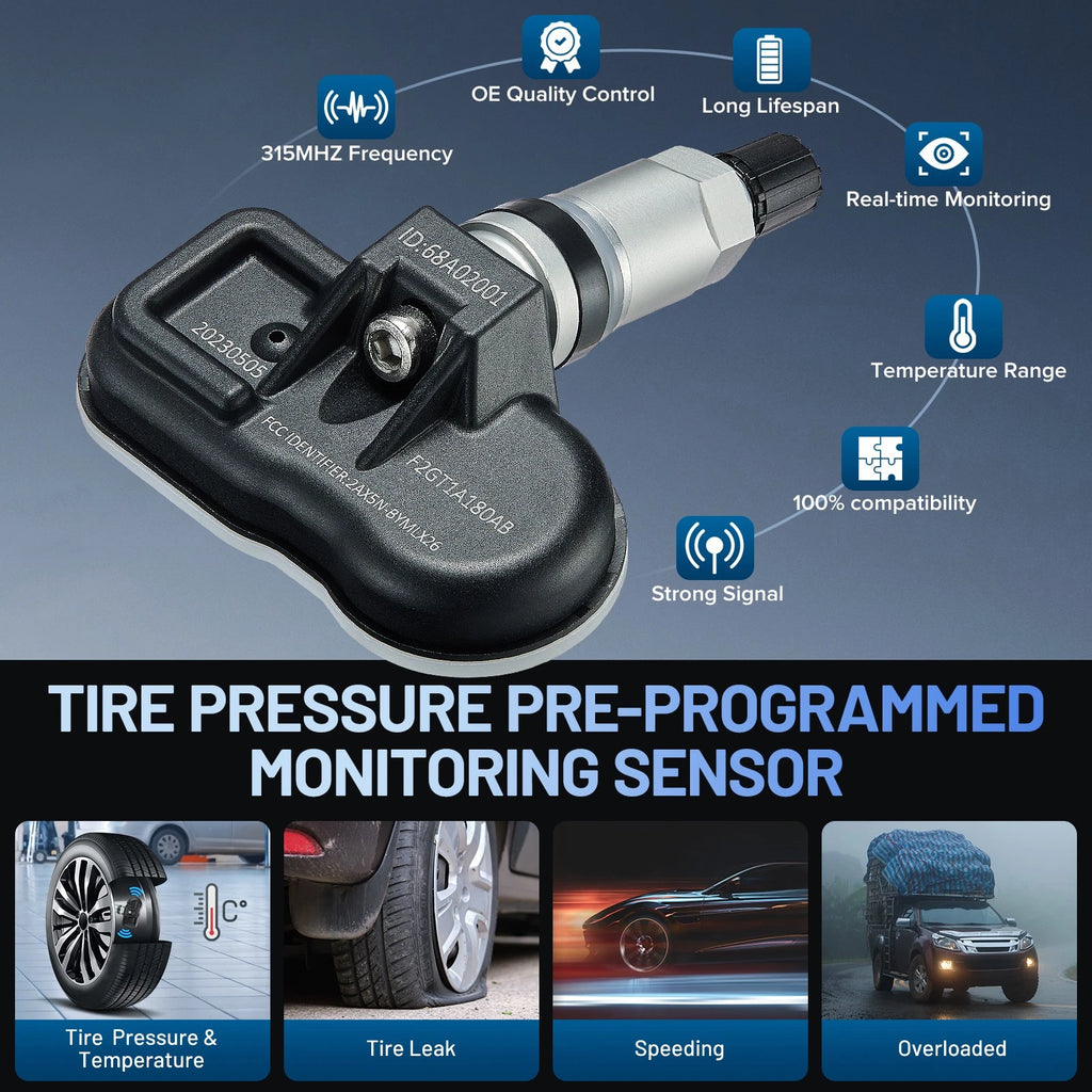 TPMS Tire Pressure Sensors for Ford Ranger 2.2L (2021–2022) (4Pcs)