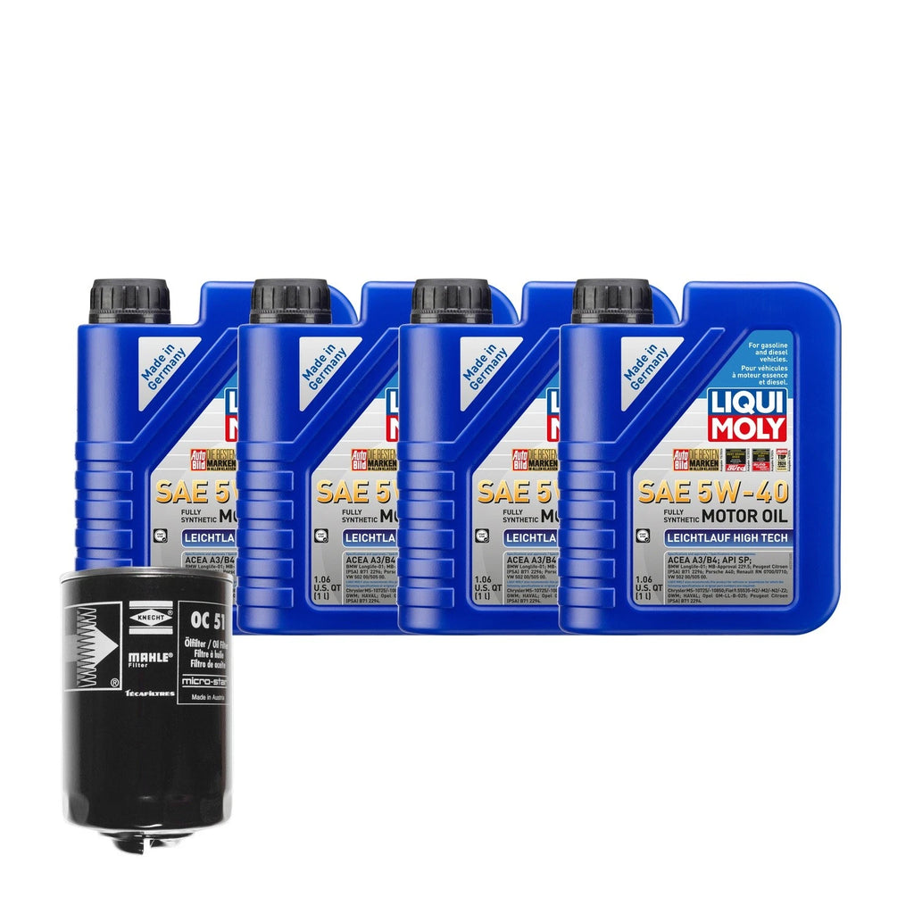 Set of 4 Liqui Moly Leichtlauf High Tech 5W-40 Oil Change Kit for Audi AEB (1996–2001)