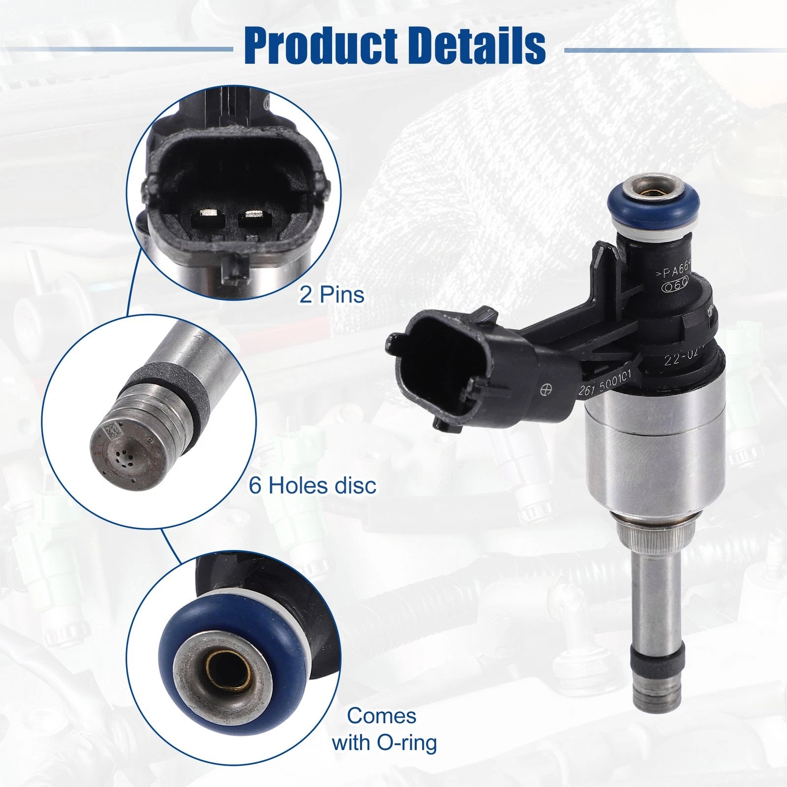 Set of 4 Fuel Injector Nozzles for Hyundai Accent 1.6L (2012–2017) NO.353102B130