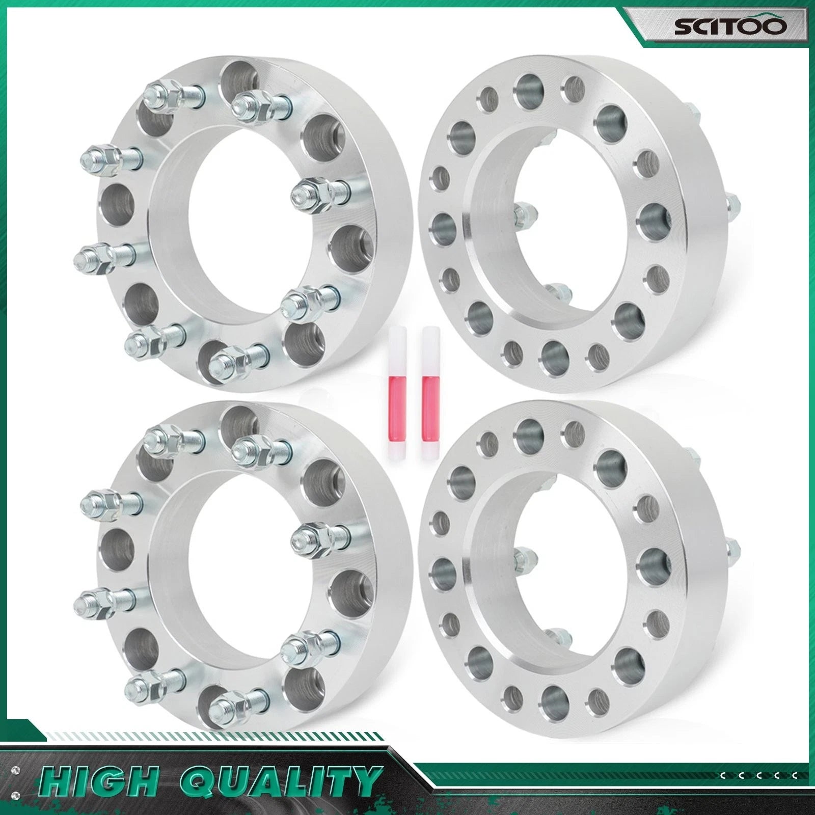4X 2" Wheel Adapters 8x180 to 8x170 14x1.5 for Chevrolet Silverado 2500 3500 HD (2001–2023)