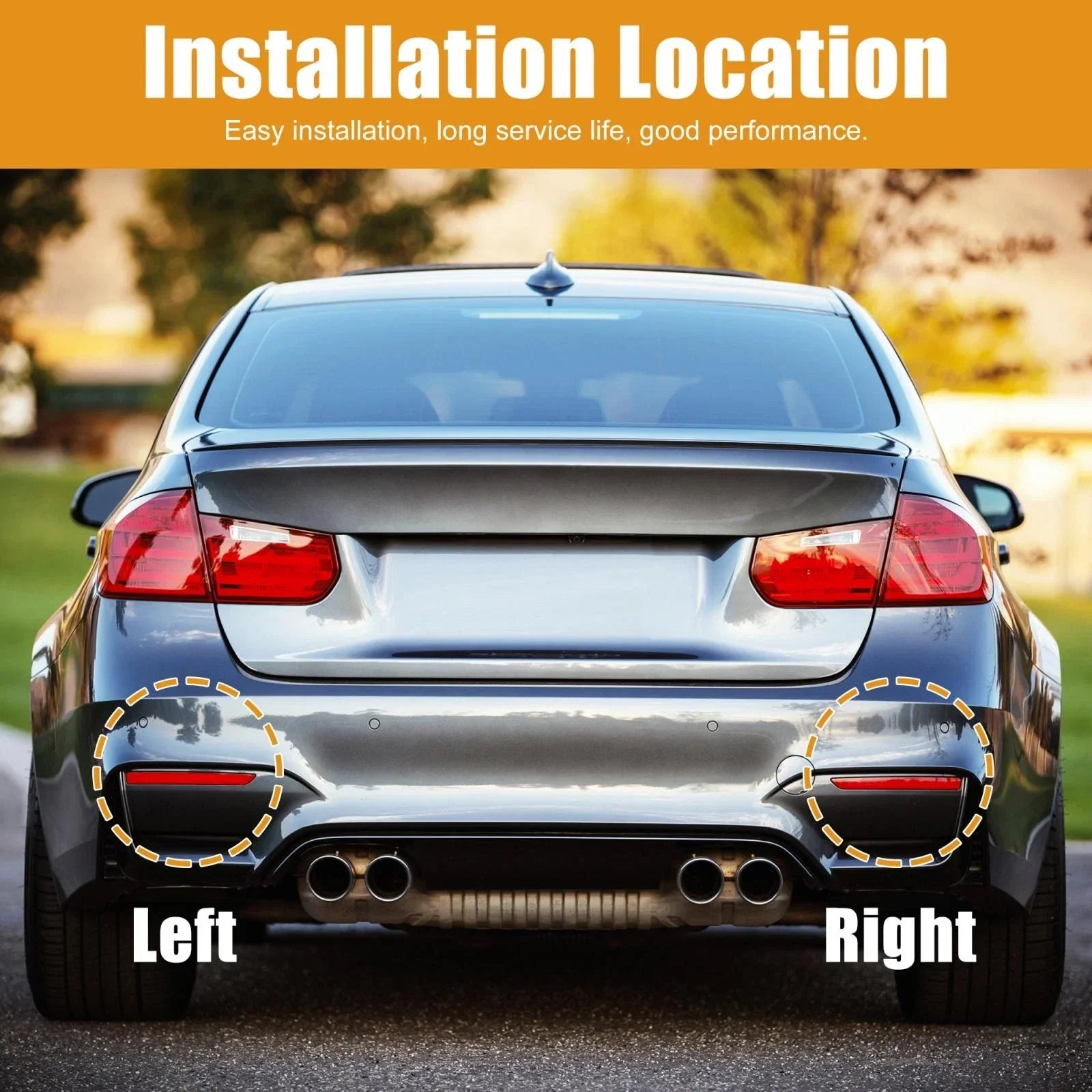 Pair Rear Bumper Reflector Strips Left & Right for BMW
