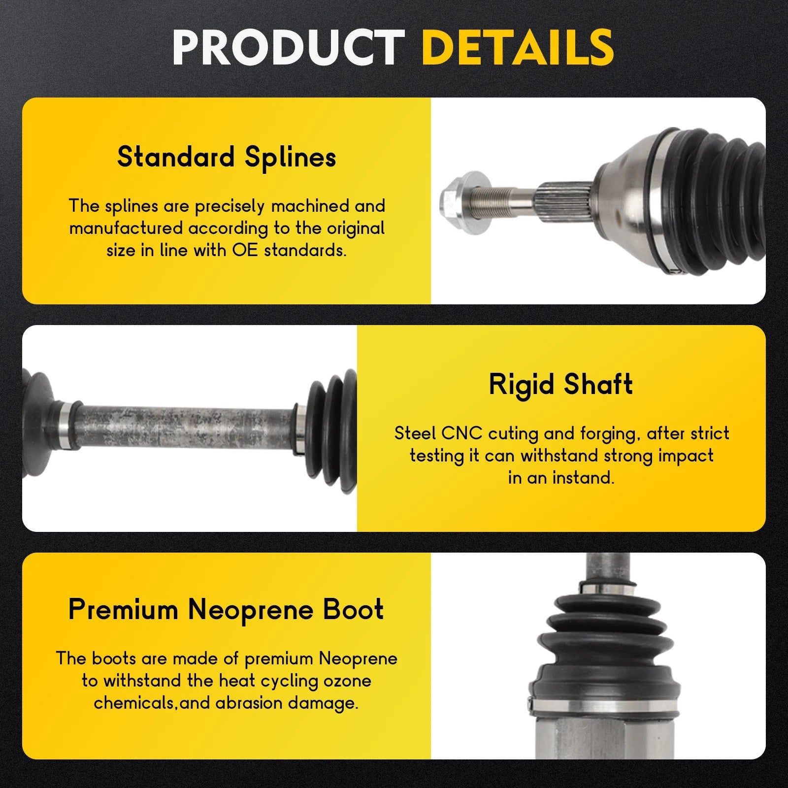 Front Driver CV Axle for Ford Fusion Lincoln MKZ (2014–2016)