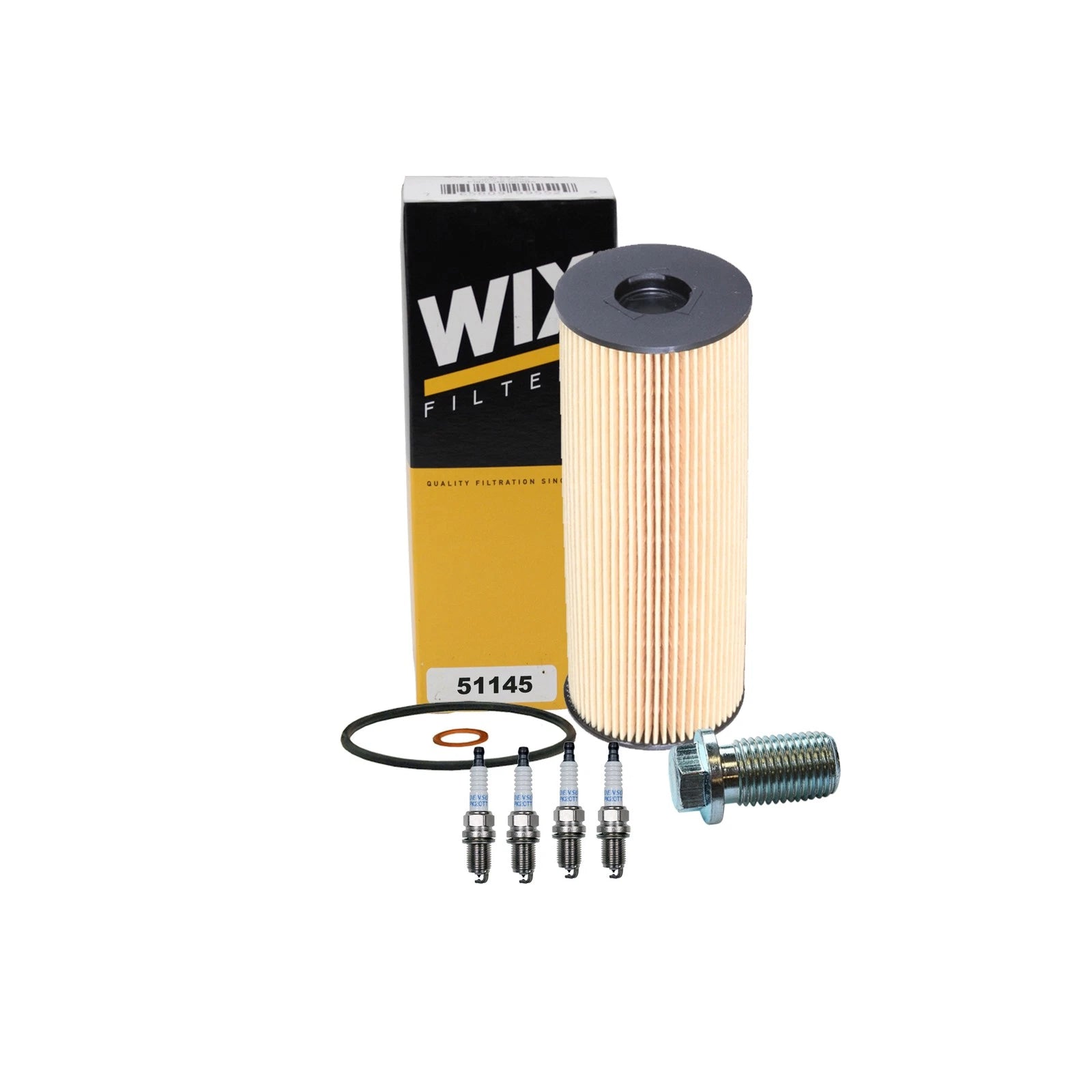 Wix Engine Oil Filter & Denso 4 Platinum TT Spark Plugs for Mercedes SLK230 (1998–2004)