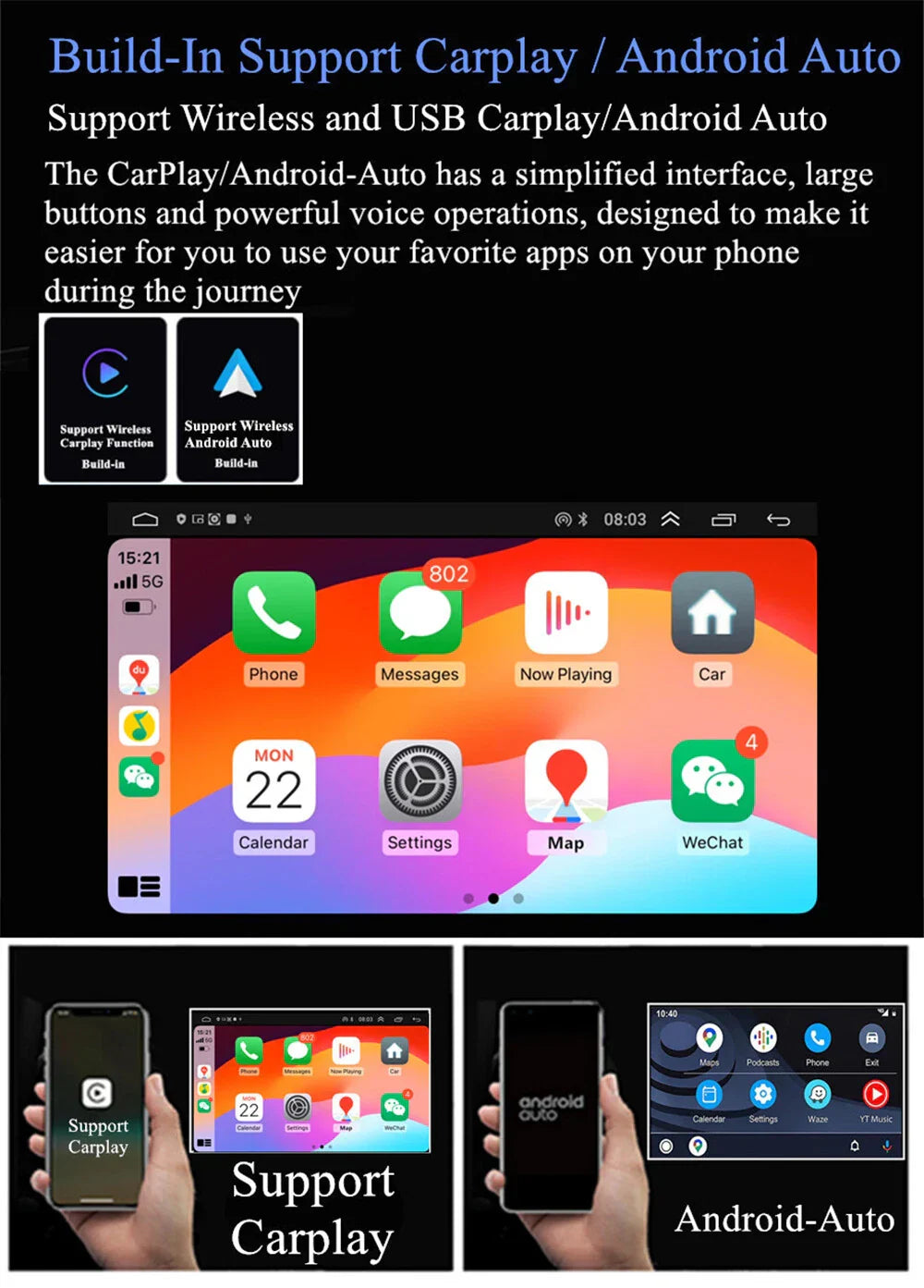 7'' Wireless Carplay Android Navi for BMW E38 E39 E53 M5 X5 (1995-2006)