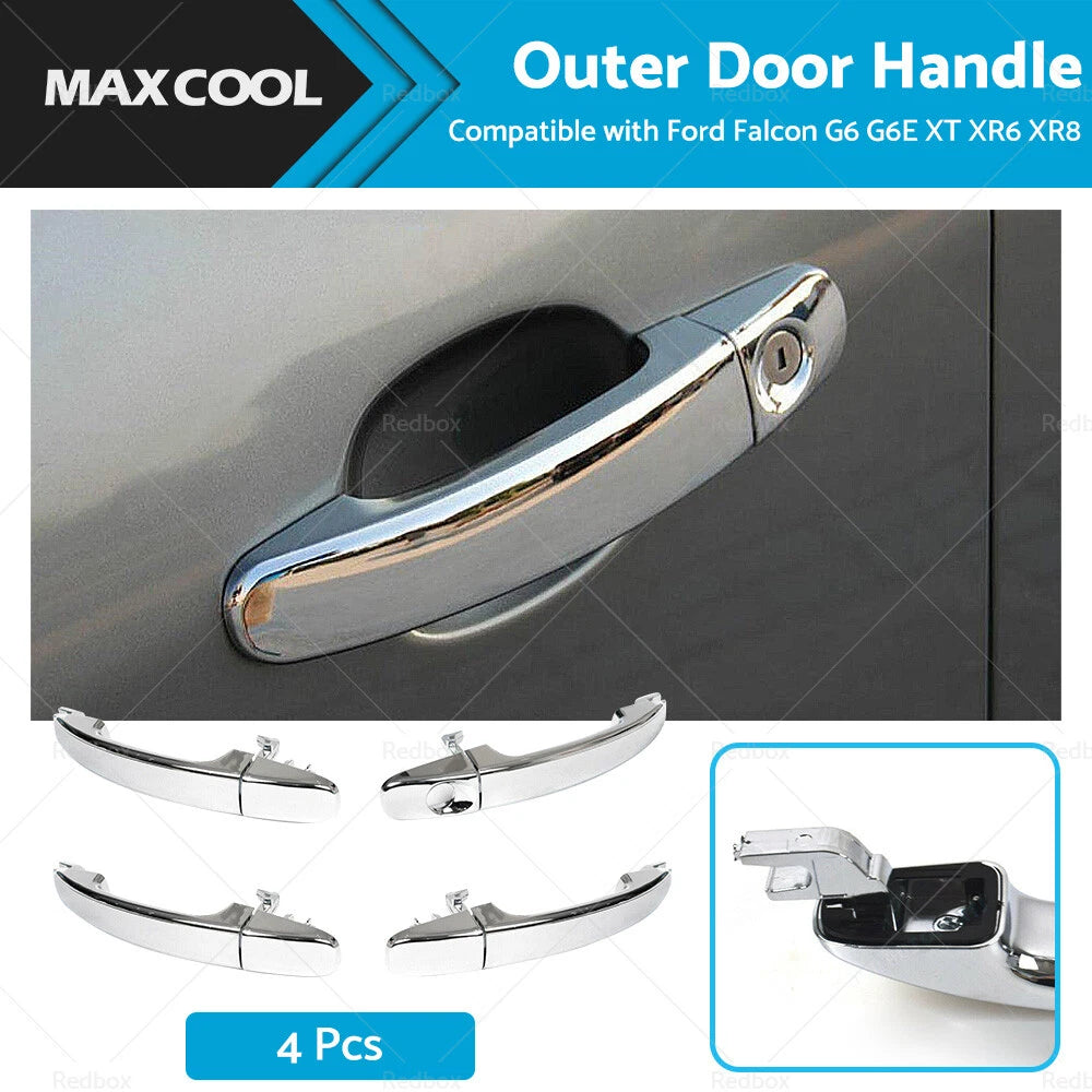 Set of 4 Outer Door Handles Chrome for Ford FG Falcon (2008–2016)