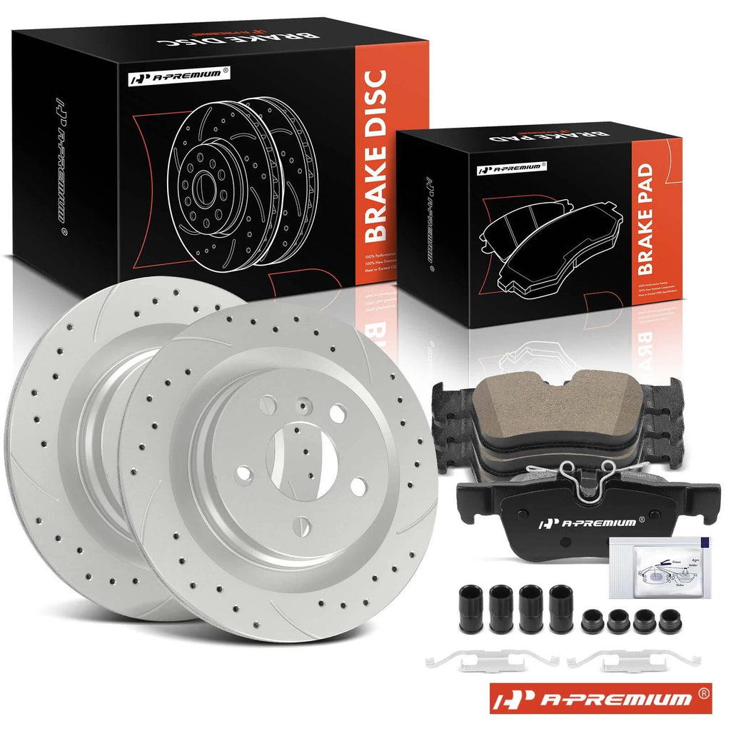 Drilled Brake Rotors & Brake Pads for BMW X1 (2016–2022) Mini Cooper Countryman
