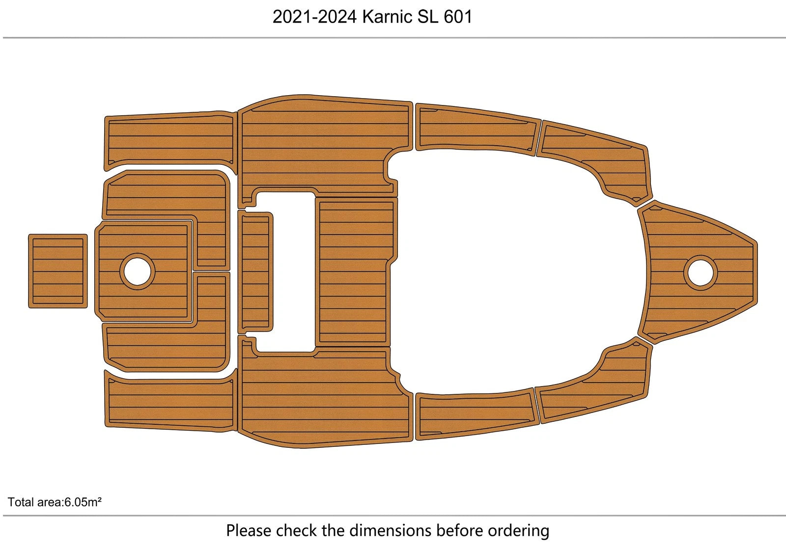 Seadek Swim Platform Cockpit Pad for Karnic SL 601 (2021) - EVA Foam Flooring Mat
