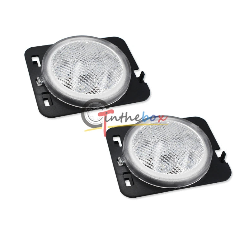 2X Clear LED Amber Side Marker Turn Signal Lights for Jeep Wrangler JK