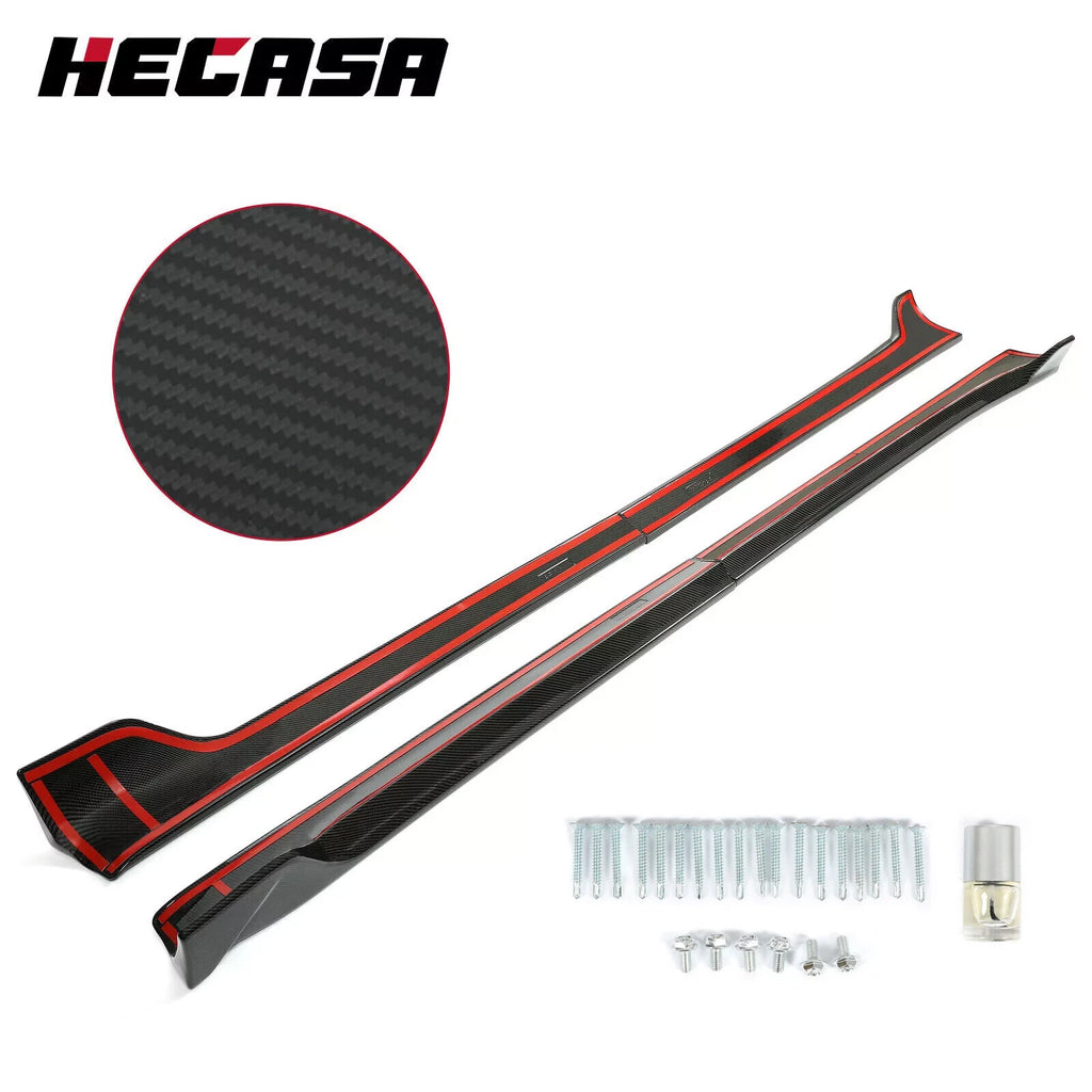 Side Skirt Extensions for Tesla Model 3 (2017–2023) - Carbon Fiber Print