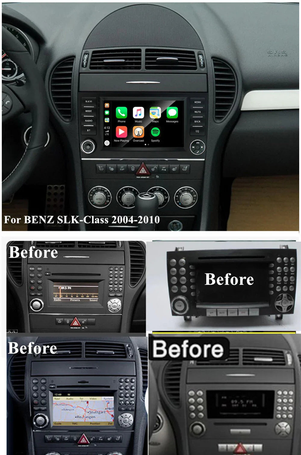 7" Android 13 Car Stereo GPS Navigation for Benz SLK-Class (2004-2010)