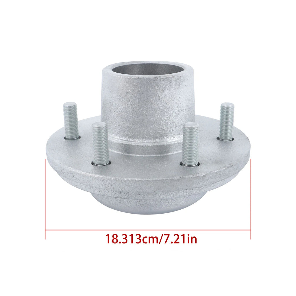 Set of 2 Galvanized Trailer Hubs with Spindle and Bearing Kit for Trailer