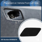 Front Left Washer Nozzle Cover Cap for Audi A3 8V (2013–2016) 1 Pcs Black