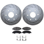 Front Brake Kit Set of 4 Drilled Rotors & TRW Metallic Pads for Silverado Sierra 1500 (2007–2013)