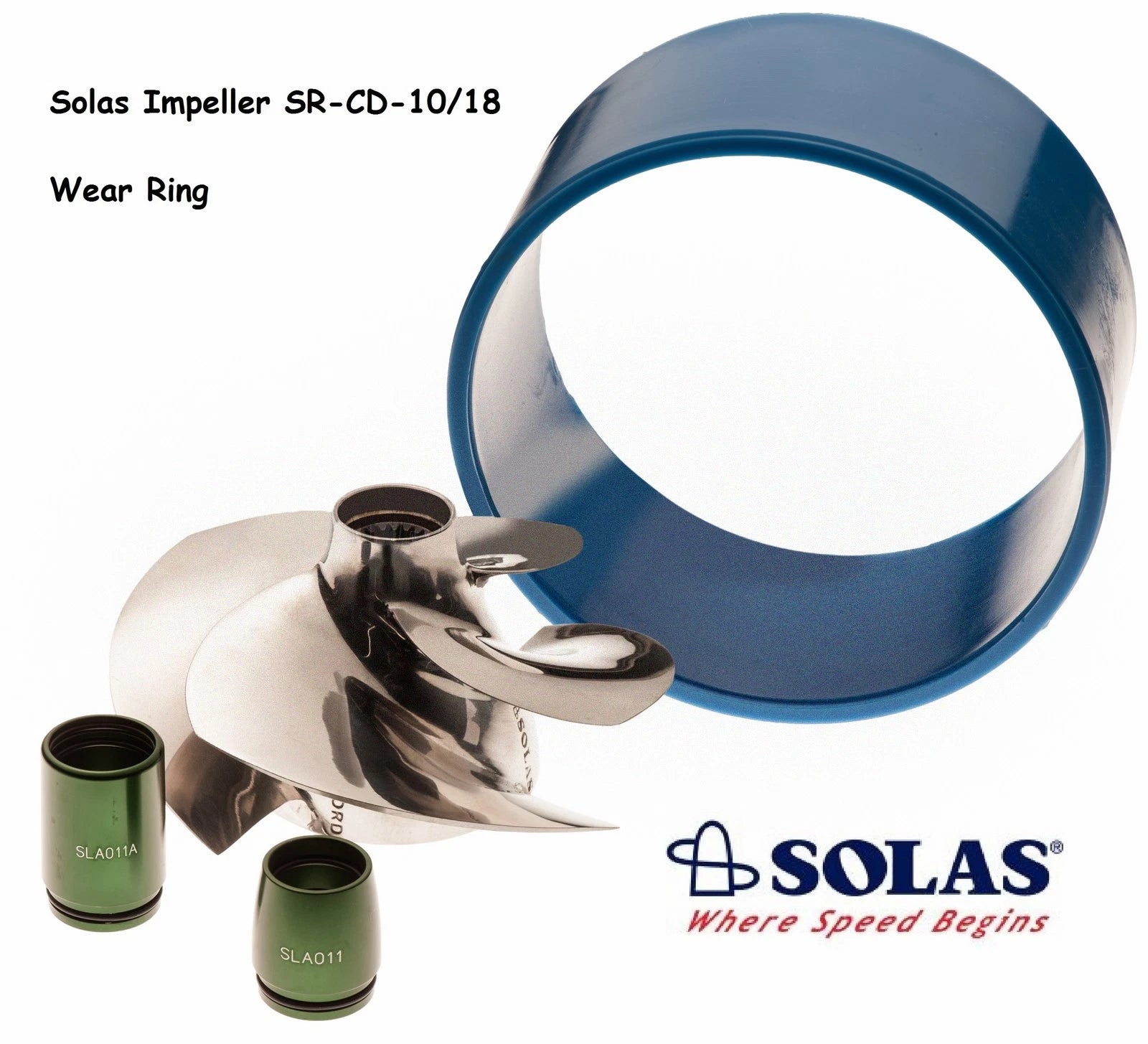 Solas Impeller SR-CD-10/18 & Wear Ring for SeaDoo GTI 130 155 (2006–2008)