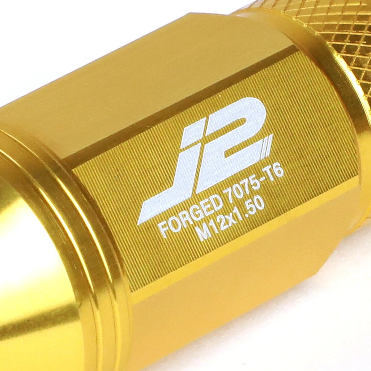 Set of 20 J2 7075 Forged Aluminum M12X1.5 Spiky Cap Lug Nuts w/Adapter Gold