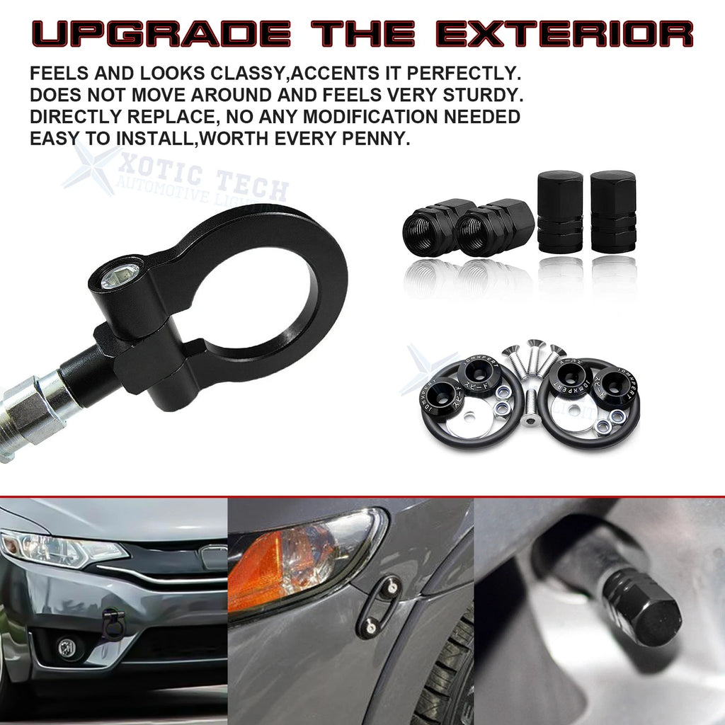 Tow Hook and Tire Valve Stem with Quick Release Fasteners for Acura TLX (2015-2018)