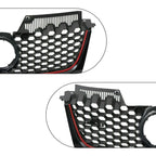 Front Upper Mesh Grille for VW Mk5 GTI Jetta (2006-2009) Matte Black Red Trim