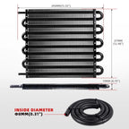 10 Pass Aluminum Engine Oil Cooler Radiator with Hose Mounting Kit
