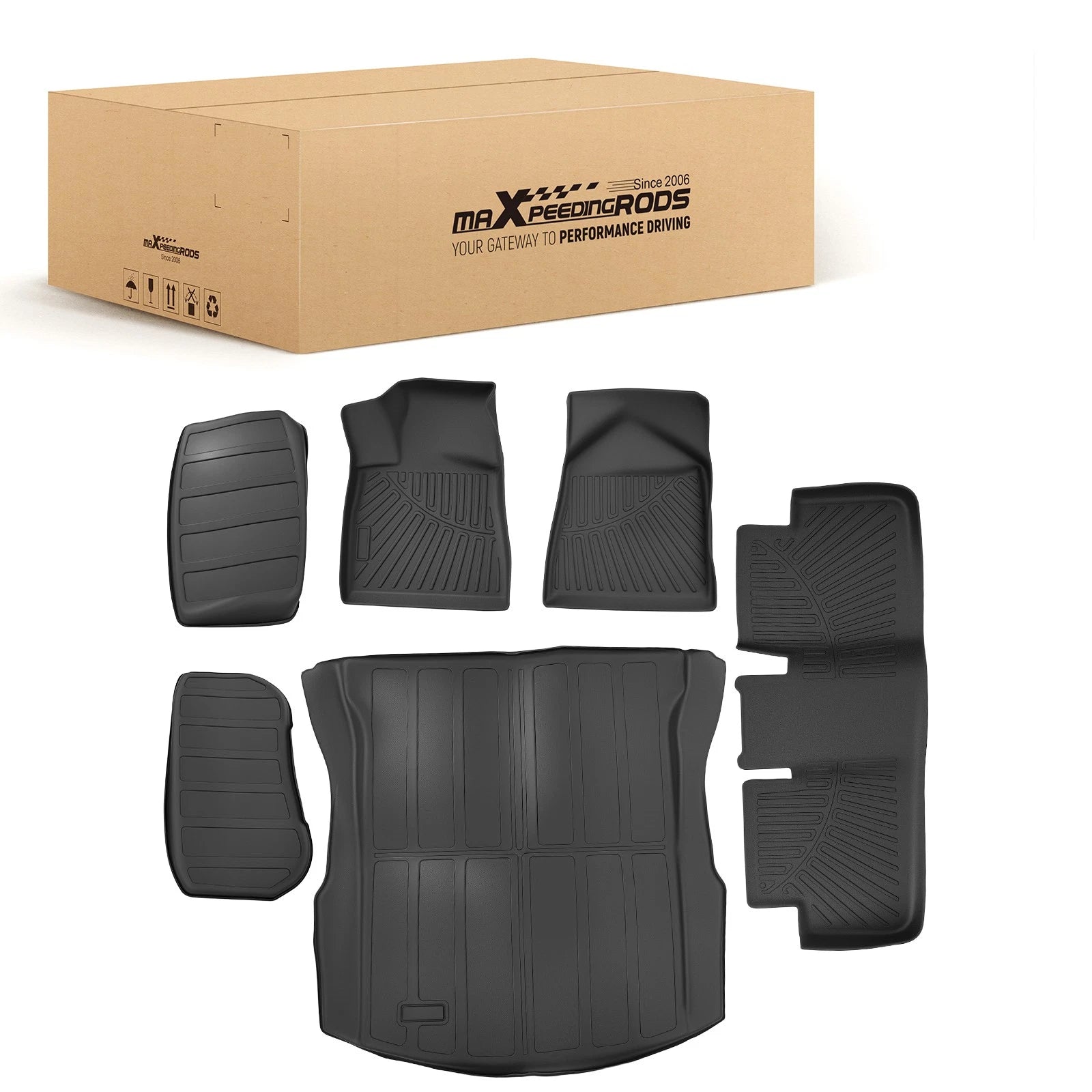 Set of 4 Anti-Slip TPE Carpet Floor Mats for Tesla Model 3 (2024–2025)