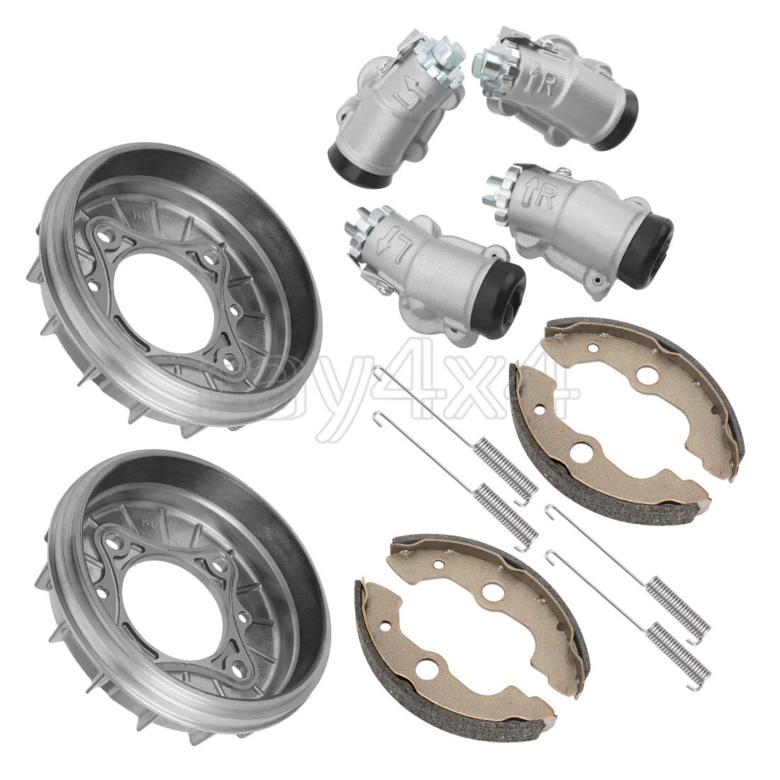 Front Brake Wheel Cylinders & Drums Kit for Honda TRX300FW (1988–2000)