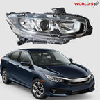 Halogen Headlight for Honda Civic (2016–2021) Passenger Side